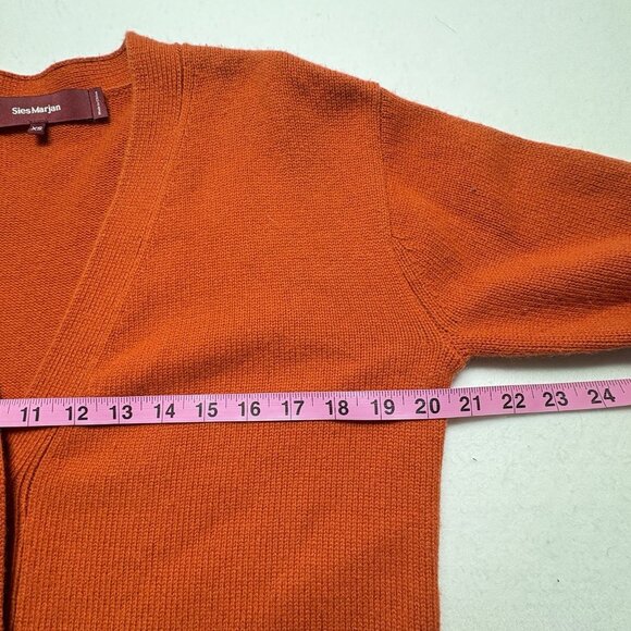 SIES MARJAN Men Cashmere Wool Sweater Button Front Long Sleeve Sz XS Orange 46-9 - Picture 9 of 11